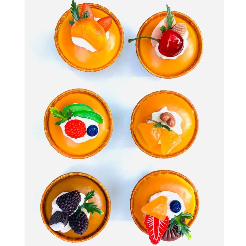 Set of 6 Realistic  Fruit Topped Muffins| Cupcakes - Display Food Props| for Home Décor, Kitchen Display, Pjotography