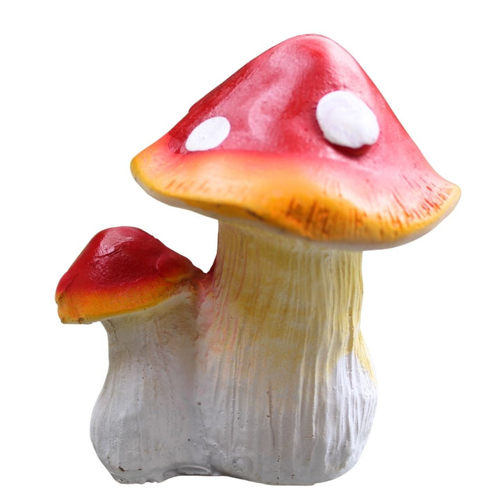 Wonderland Fairy Garden Miniature Red & White Mushroom Figurine (Set of 3 Toadstools) | Durable Polyresin Outdoor/Indoor Decor for Balcony, Terrarium & Planters