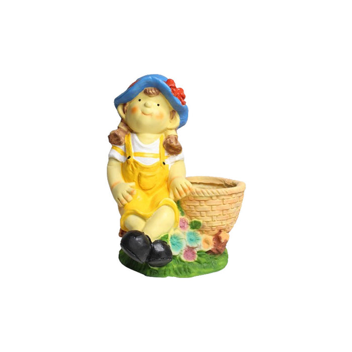 Wonderland Cute Girl with Planter Resin For Home & Garden Décor, planters, pot, flower pot