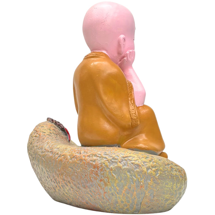 Wonderland Serene  Monk Zen Figurine – Handcrafted Meditating Baby Buddha Statue for Home, Office Desk, and Meditation Decor