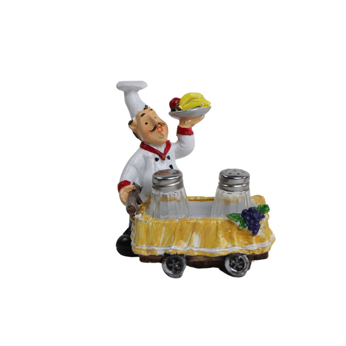 Wonderland Chef Statue - Salt Pepper Bottle Holder Ornaments Home Decor Kitchen Resin Crafts Chef Statue for Kitchen Decoration-03