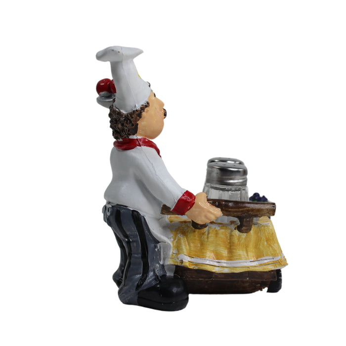 Wonderland Chef Statue - Salt Pepper Bottle Holder Ornaments Home Decor Kitchen Resin Crafts Chef Statue for Kitchen Decoration-03