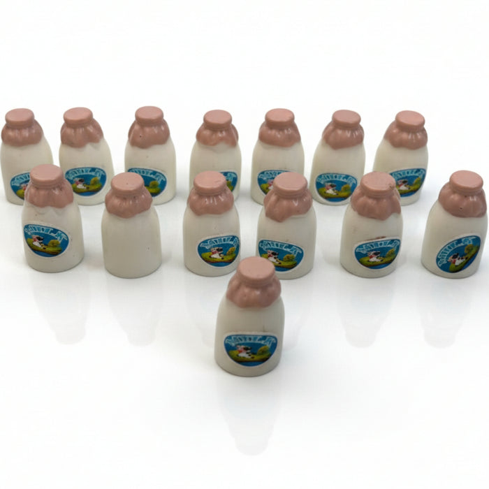 Wonderland 20 Pcs Miniature Milk Bottle Charms - Tiny Resin Dairy Bottles for DIY Jewelry, Dollhouse Accessories, Slime Charms, and Crafting