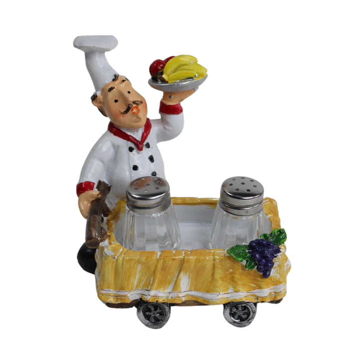 Wonderland Chef Statue - Salt Pepper Bottle Holder Ornaments Home Decor Kitchen Resin Crafts Chef Statue for Kitchen Decoration-03