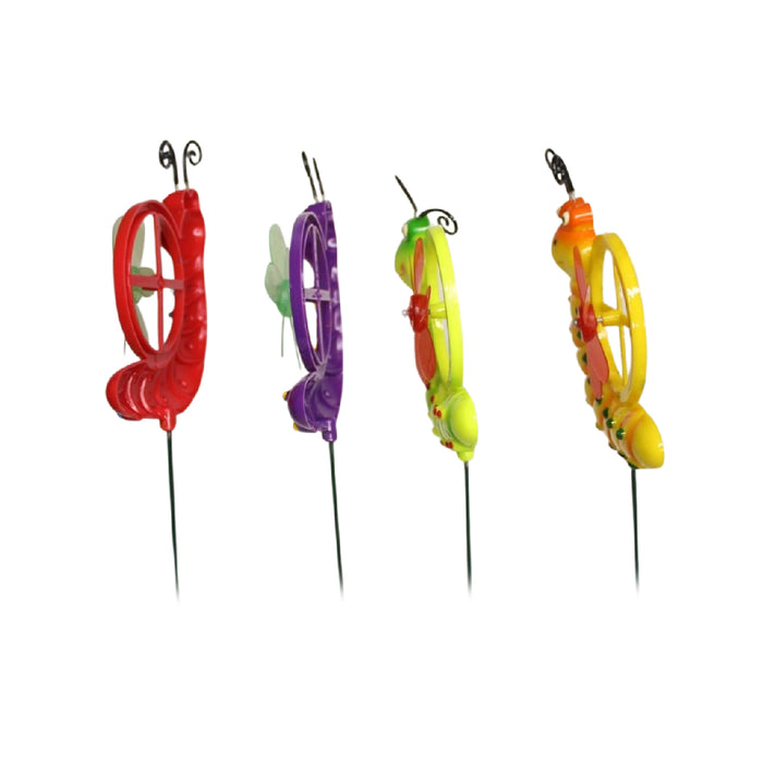 Wonderland (Set of 4) big size snail stakes with rotating fan |Garden sticks, outdoor garden stakes, decorative garden accessories
