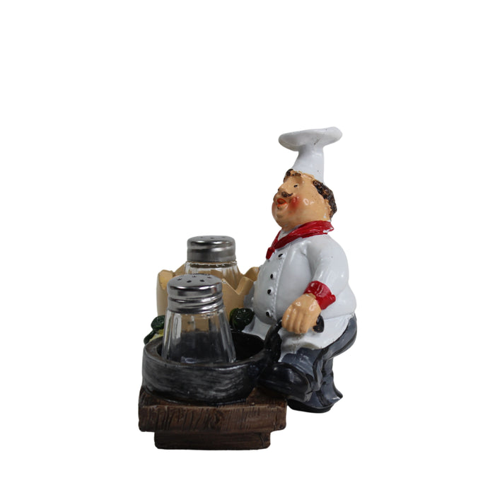 Wonderland Chef Statue - Salt Pepper Bottle Holder Ornaments Home Decor Kitchen Resin Crafts Chef Statue for Kitchen Decoration-01