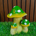 Green spotted mushroom cluster statue fairy garden decor outdoor indoor polyresin figurine whimsical showpiece patio balcony decoration