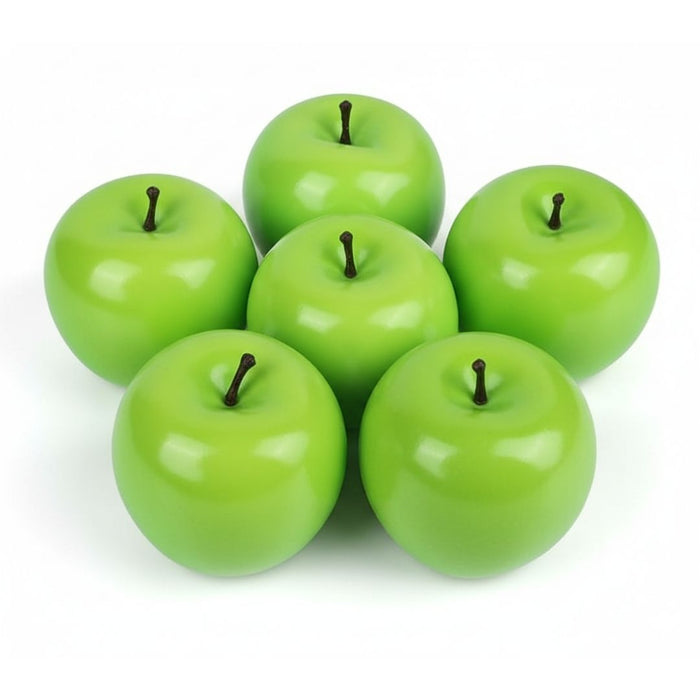 Wonderland 6pcs Artificial  Green Apple Fake Fruits for Kitchen Table Decoration and Photography