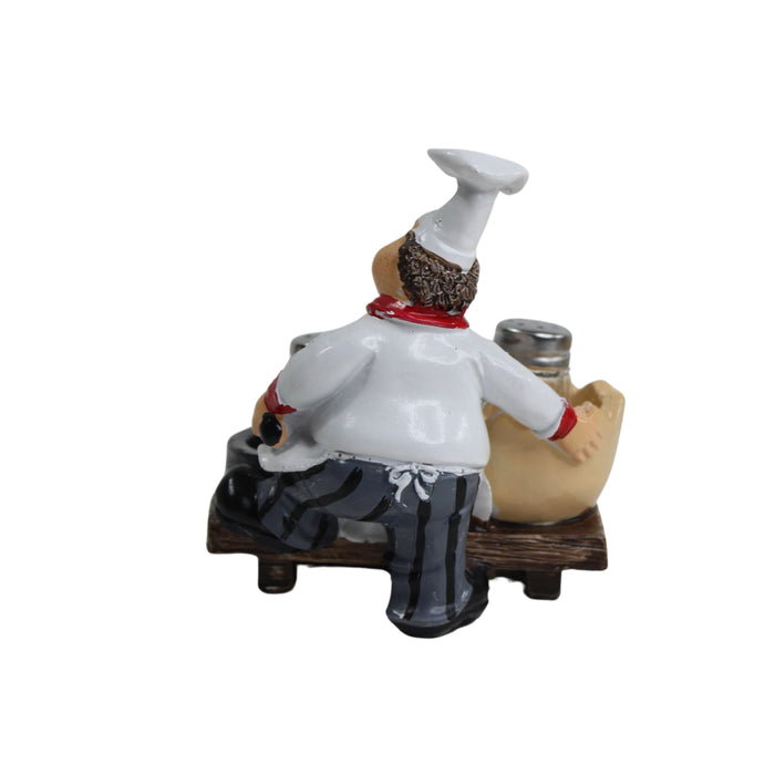 Wonderland Chef Statue - Salt Pepper Bottle Holder Ornaments Home Decor Kitchen Resin Crafts Chef Statue for Kitchen Decoration-01