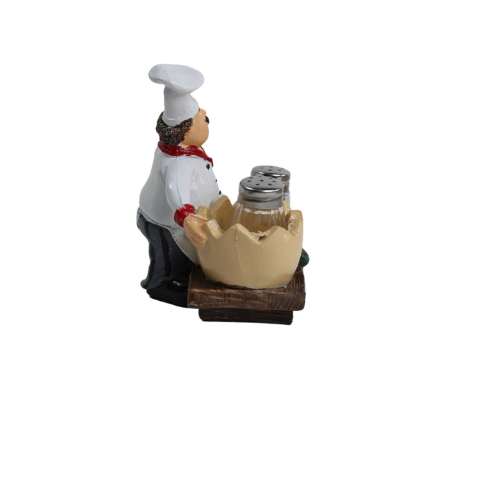 Wonderland Chef Statue - Salt Pepper Bottle Holder Ornaments Home Decor Kitchen Resin Crafts Chef Statue for Kitchen Decoration-01