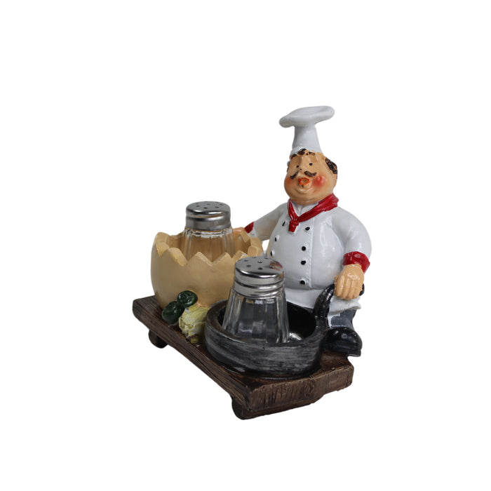 Wonderland Chef Statue - Salt Pepper Bottle Holder Ornaments Home Decor Kitchen Resin Crafts Chef Statue for Kitchen Decoration-01