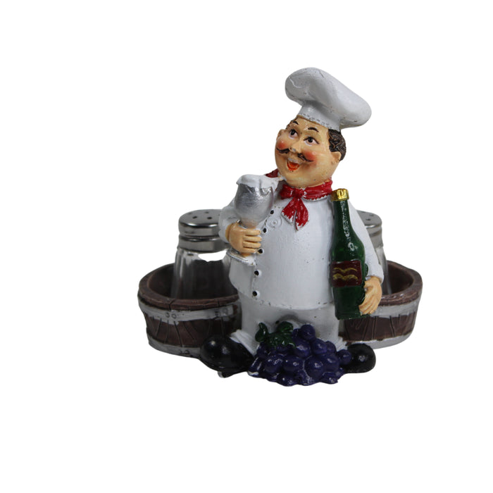 Wonderland Chef Statue - Salt Pepper Bottle Holder Ornaments Home Decor Kitchen Resin Crafts Chef Statue for Kitchen Decoration -02