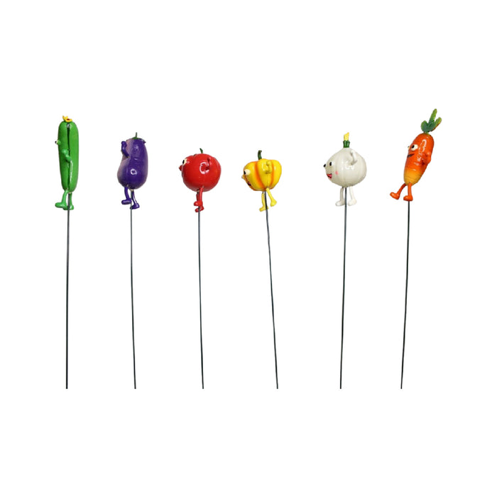 Wonderland (Set of 6) cute vageies stakes|Garden sticks, outdoor garden stakes, decorative garden accessories