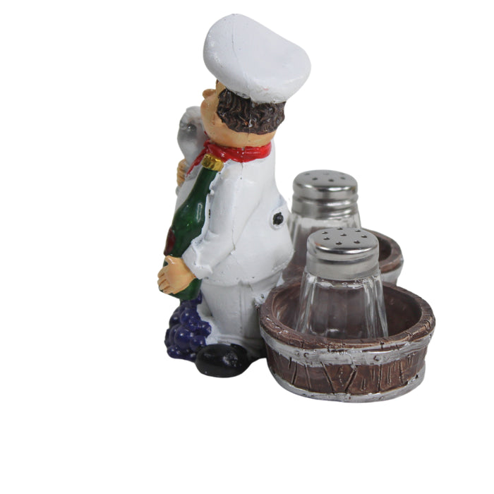 Wonderland Chef Statue - Salt Pepper Bottle Holder Ornaments Home Decor Kitchen Resin Crafts Chef Statue for Kitchen Decoration -02