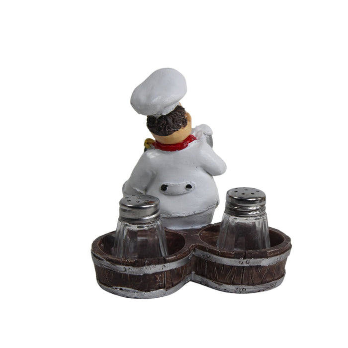 Wonderland Chef Statue - Salt Pepper Bottle Holder Ornaments Home Decor Kitchen Resin Crafts Chef Statue for Kitchen Decoration -02