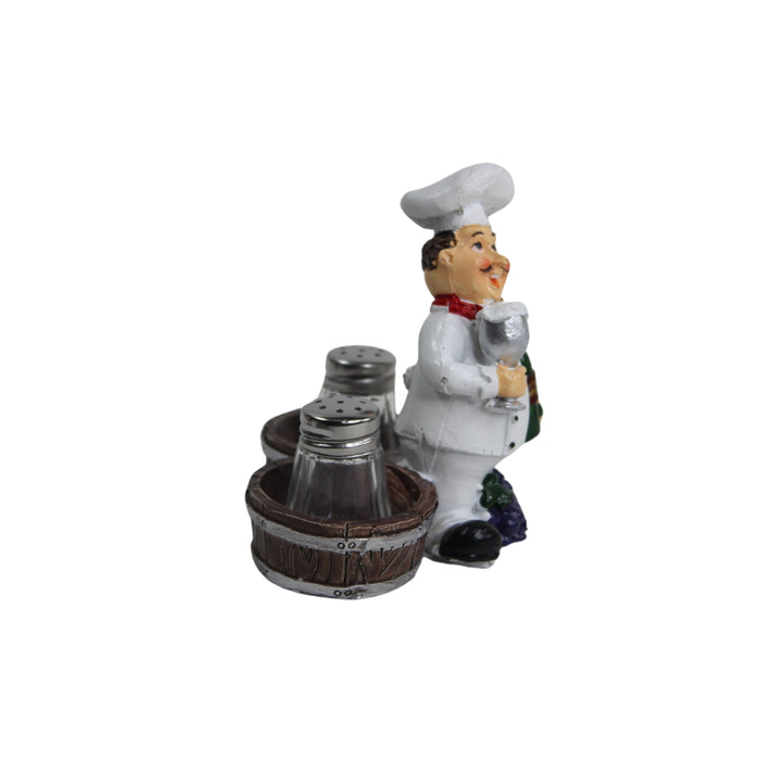 Wonderland Chef Statue - Salt Pepper Bottle Holder Ornaments Home Decor Kitchen Resin Crafts Chef Statue for Kitchen Decoration -02