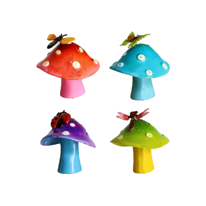 Wonderland (Set of 4) little mushroom stakes|Garden sticks, outdoor garden stakes, decorative garden accessories