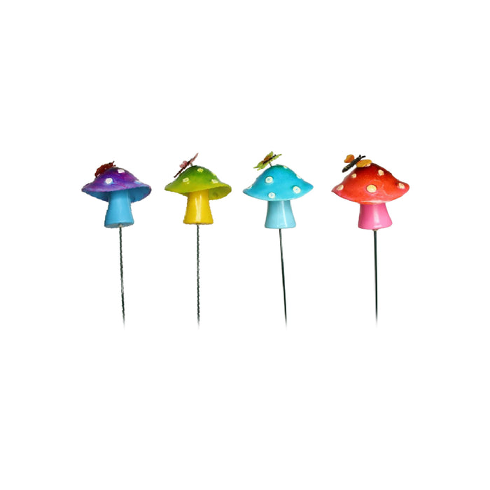 Wonderland (Set of 4) little mushroom stakes|Garden sticks, outdoor garden stakes, decorative garden accessories