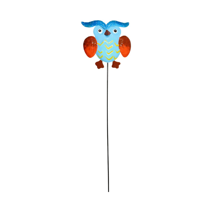 Wonderland Metal blue owl garden stick