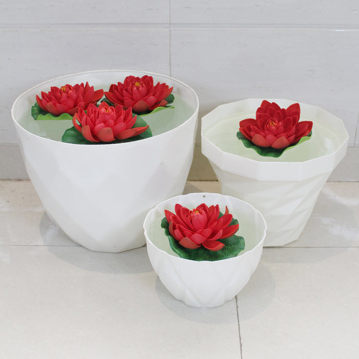 Red Floating lotus Set of 5