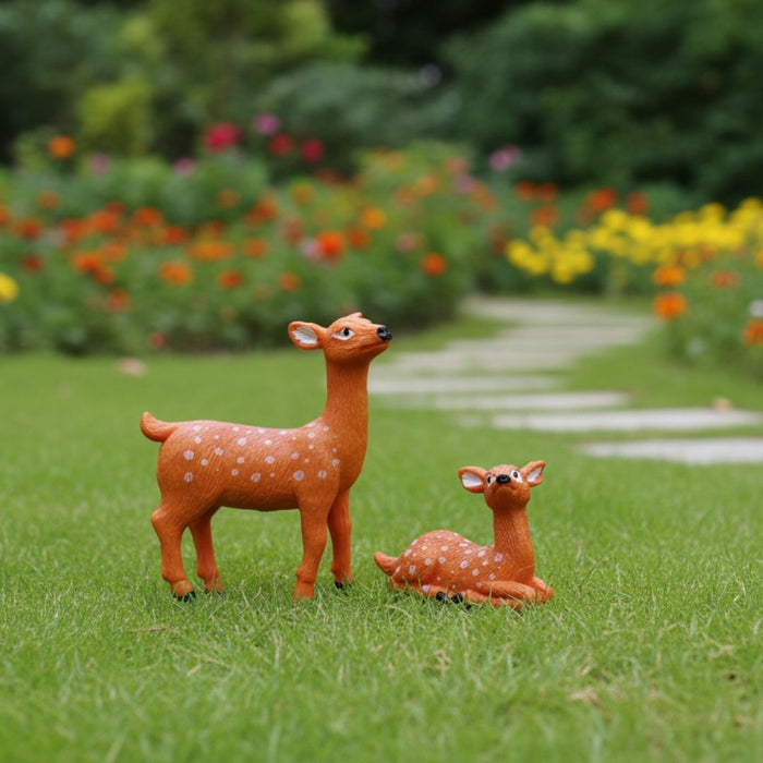 Wonderland set of 2  Fawn & Doe Figurine Set| Resin statue