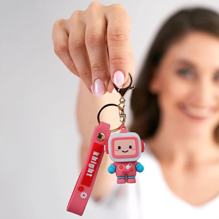 Wonderland Small robot [Pink]Kechains, Cartoon Style Keychain & Bag Charms Fun & Functional Accessories for Bags and Keys