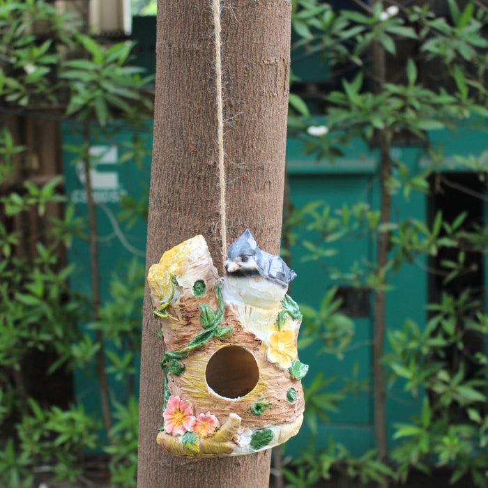 Wonderland Decorative Bird Nesting Box/Birdhouse Showpiece for Garden/Balcony Decor - Ceramic/Resin