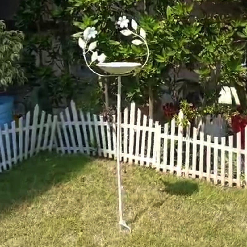Metal Birdfeeder and  Birdbath Stand White Color