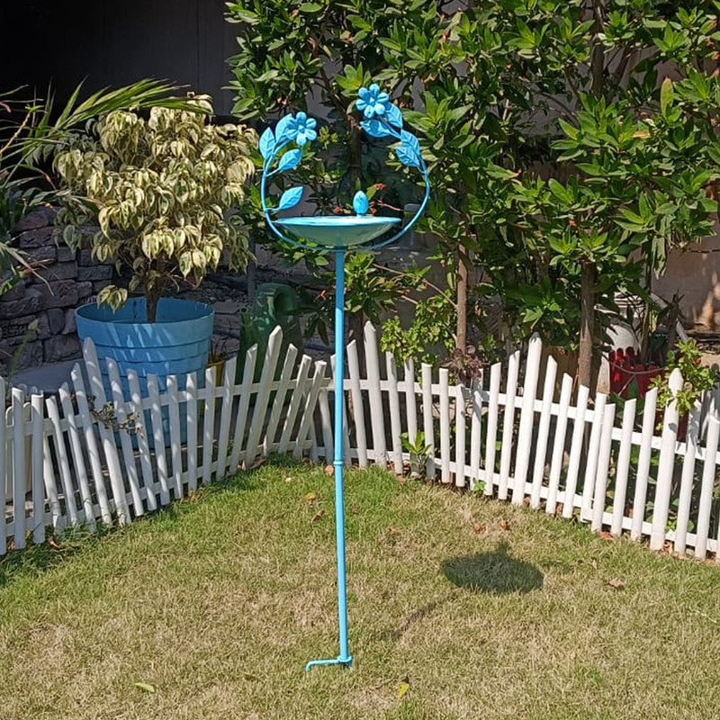Metal 2 in 1  Birdfeeder and birdstand  Stand Blue Color