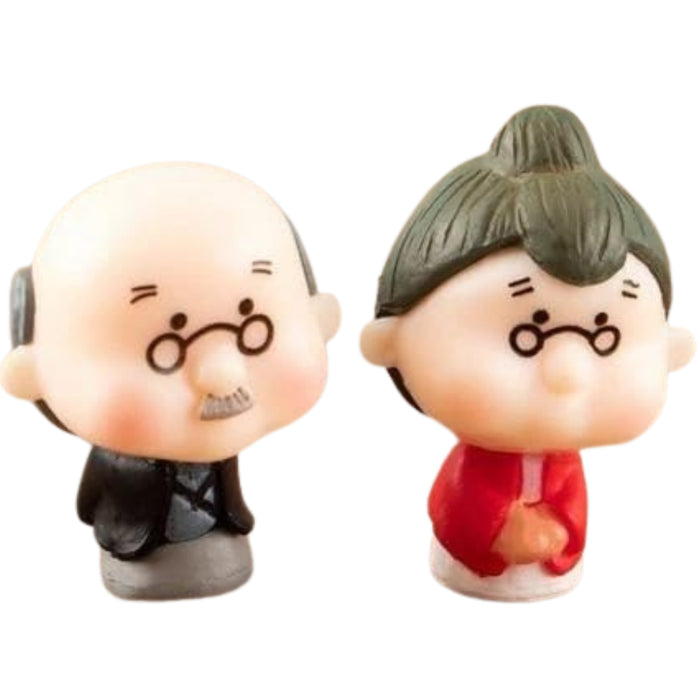 Wonderland Handcrafted Grandparents Miniature Statues – Sweet Elderly Couple Home Decor Figurines for Shelves and Desks| Fairy Garden Accessories, Doll House, DIY Craft, Display (Set of 2)