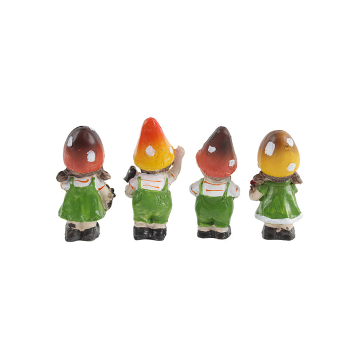 Wonderland ( set of 4) Mushroom  Gnomes children figurine