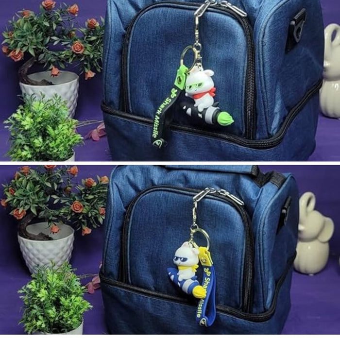 Wonderland Kawaii style ( set of 2) Rocket Bunny Keychains with Holder Accessories, Backpack Car Key Chain for Boy Girl