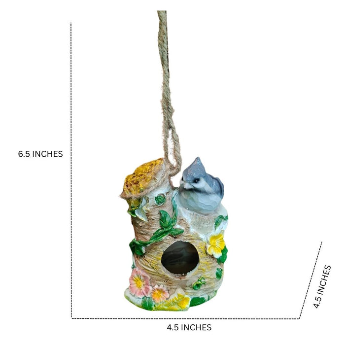 Wonderland Decorative Bird Nesting Box/Birdhouse Showpiece for Garden/Balcony Decor - Ceramic/Resin