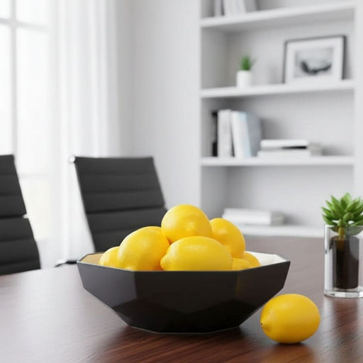 Set of 6 Bright Yellow Artificial Lemons for Kitchen Decor