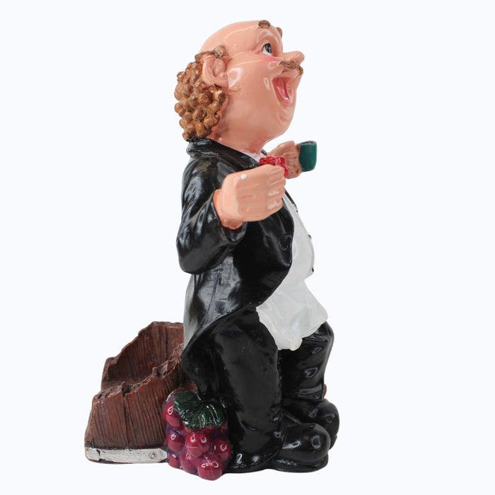 Wonderland Jovial Sommelier Wine Barrel Décor| Garden Sculpture