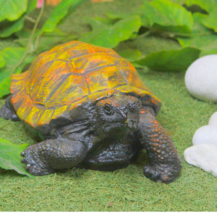 Wonderland Realistic Tortoise Statue For Outdoor Garden Décor - Black