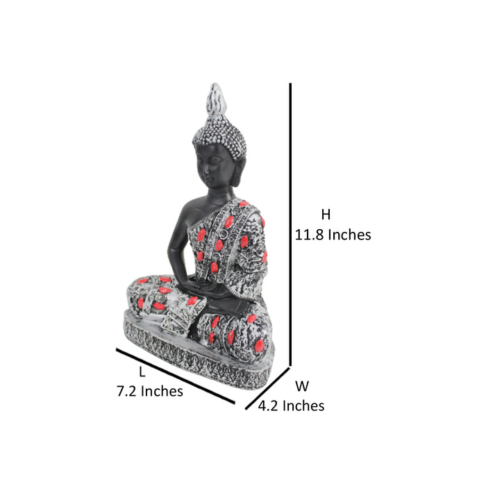 Wonderland Black Buddha  11 INCHES Statue