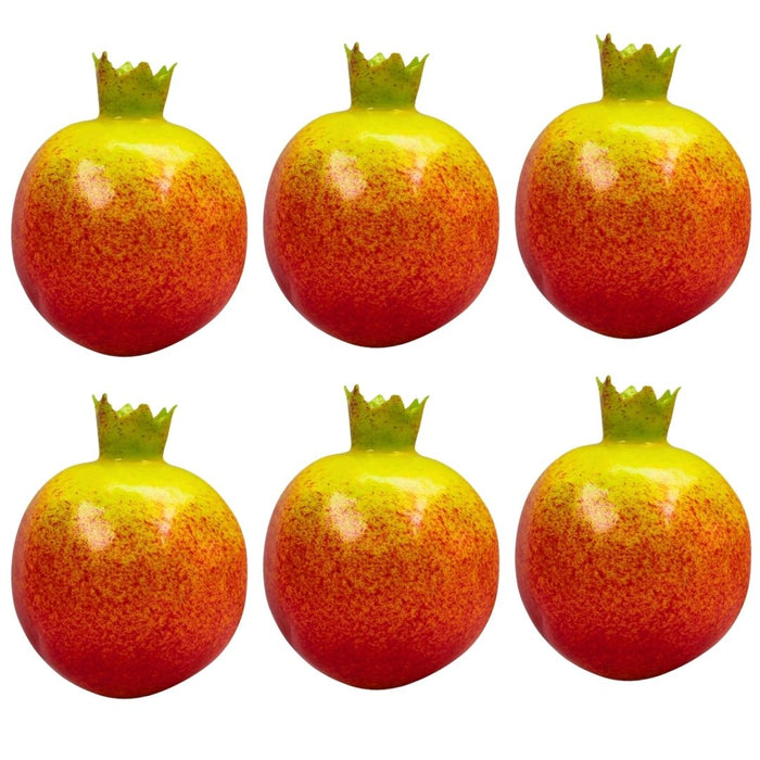 Wonderland set of 6- 6 PCS Artificial Pomegranate,| Realistic Fake Pomegranate for Decorative Use| Plastic Real Looking Artificial  Fruits for Autumn Home Kitchen Party Decoration