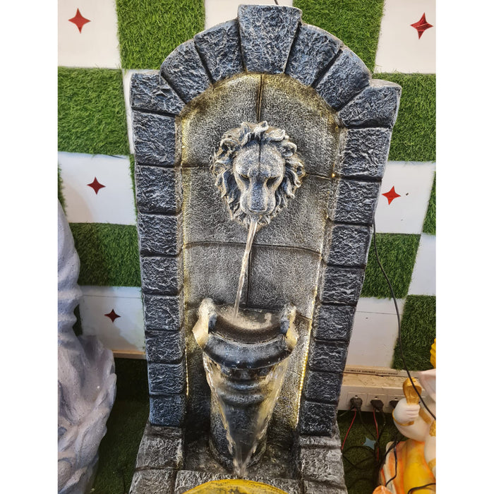 Wonderland Antique Fiberglass Garden Fountain Set, Stone Brick Look For Decoration Purpose