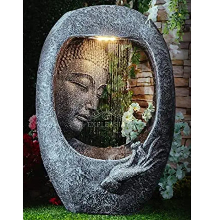 Wonderland Buddha Face Shower Aesthetic Dark Grey Garden Fountain