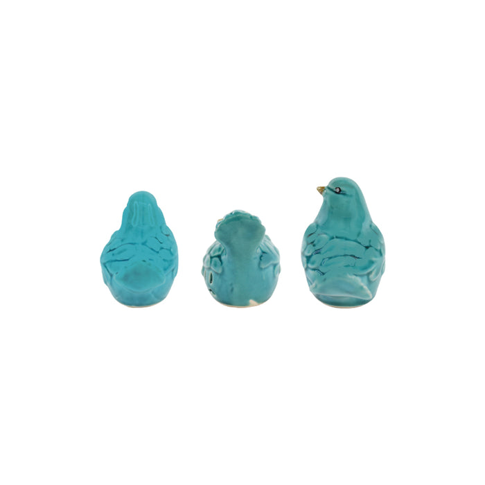 Wonderland Imported Sea green Ceramic Birds (Set of 3)