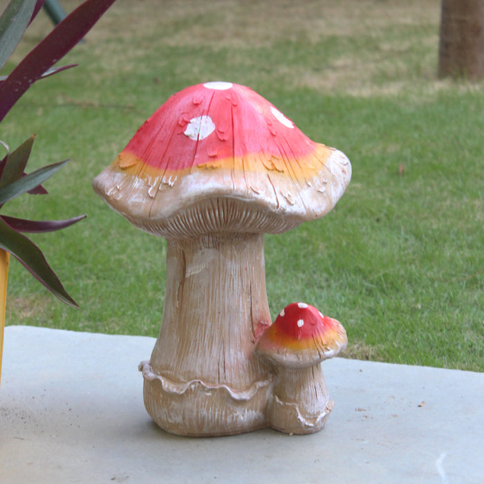 Wonderland resin mushroom statue