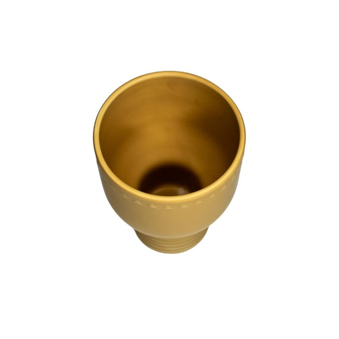 Ceramic Face Planter Pot with Pedestal Base for Indoor Decor