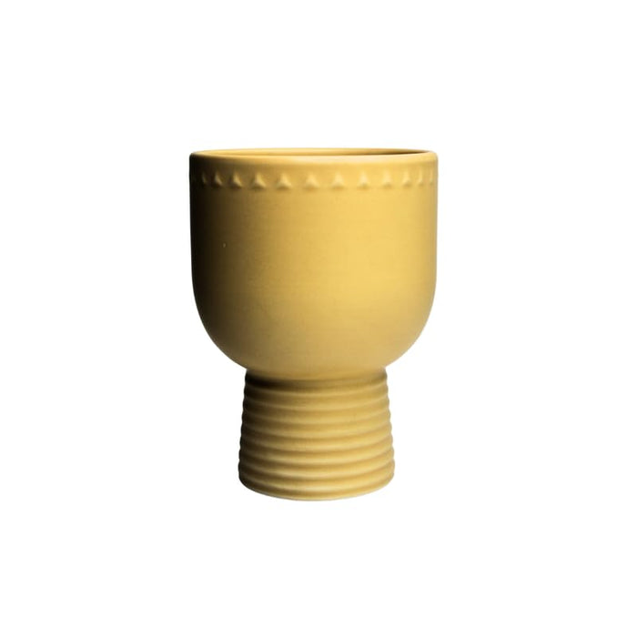 Ceramic Face Planter Pot with Pedestal Base for Indoor Decor
