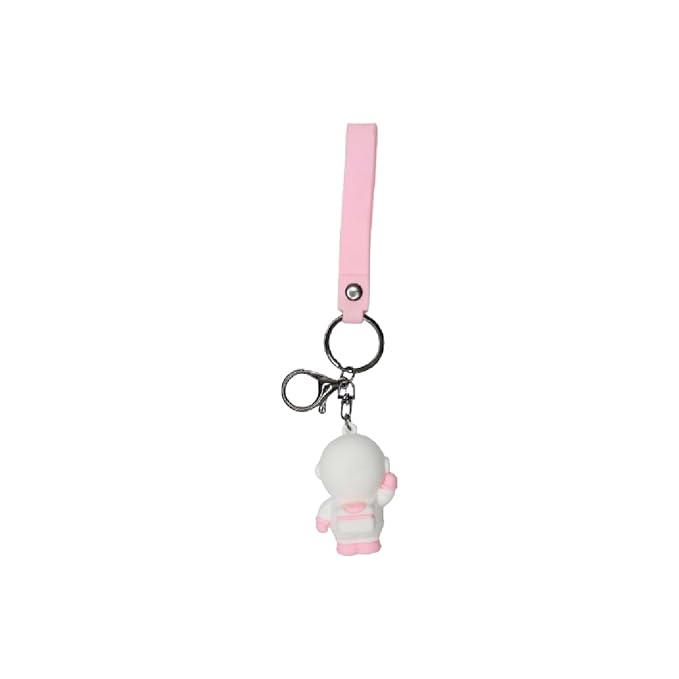 Wonderland Waving Astronaut [Pink]Kechains, Cartoon Style Keychain & Bag Charms Fun & Functional Accessories for Bags and Keys