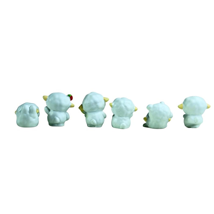 Wonderland (Set of 6 Mini Cute Sheep Miniature Figurines Animals Model Fairy Garden Miniature Moss Landscape