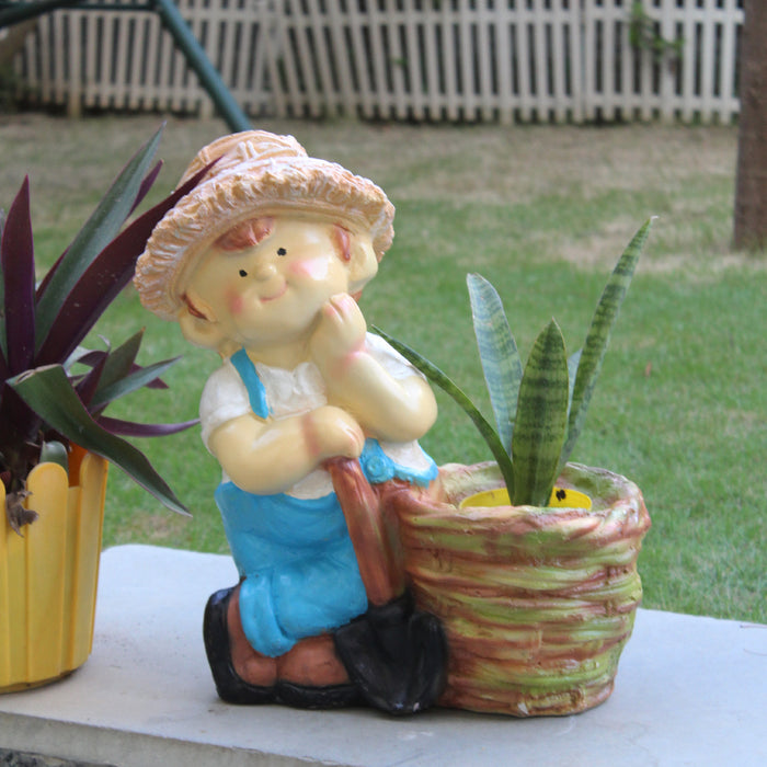 Wonderland Farm boy planter (Skyblue)