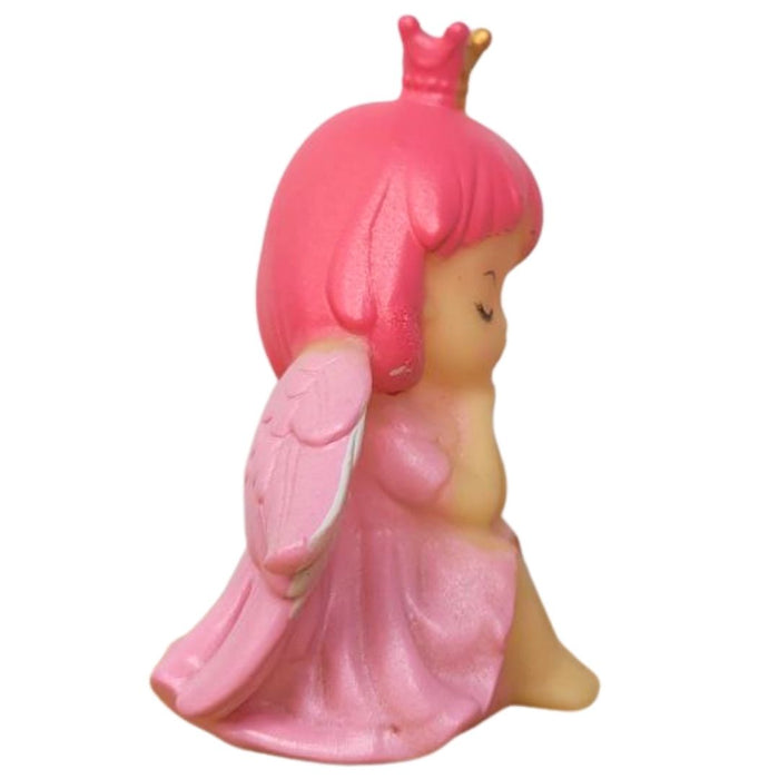 Wonderland Pink Angel Princess Cake Topper, Mini Fairy Figurine Decoration for Birthday Baby Shower Wedding Party Supplies, Cute Miniature Resin Ornament