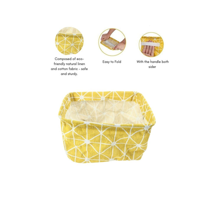 Wonderland Geometric Print Fabric Storage Baskets (Set of 5)| Small Organiser Baskets for Storage, Collapsible, Perfect for Shelves, Closets, Nursery, Home, Office, Empty Gift Baskets