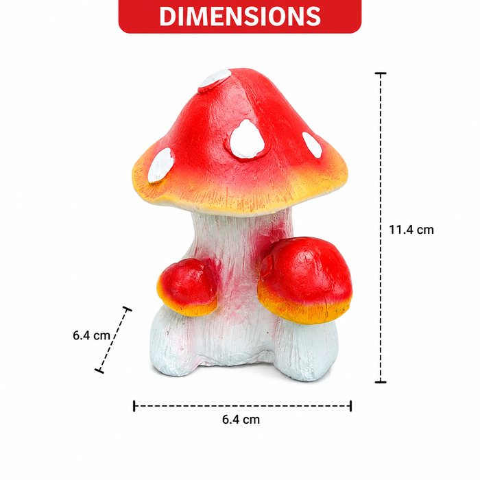Resin Mushroom Small Size Statue for Garden Decor (red Colour)